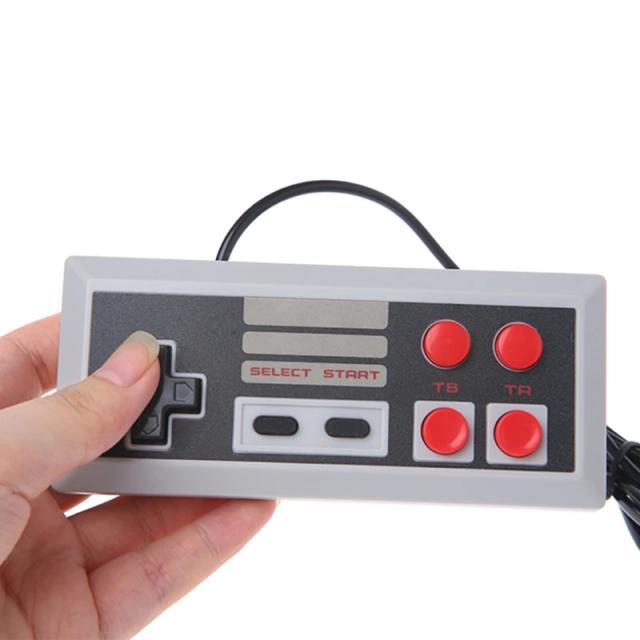 Controle Clássico com Fio para Jogos: Controlador NES de 4 Botões com 2 Botões para Conexão de 9 Pinos