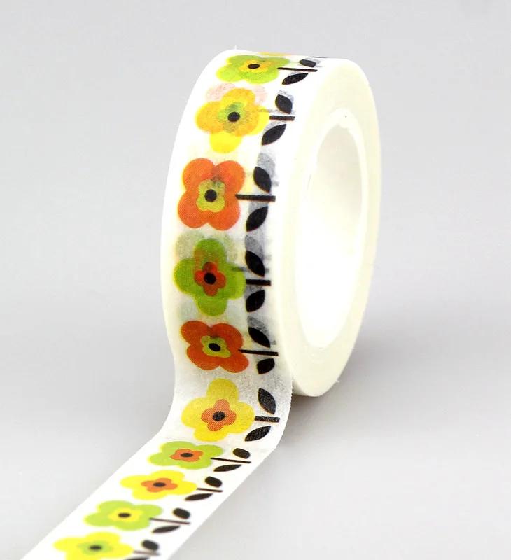 NOVO 1 unidade. Conjunto de fita washi decorativa com lindas flores, faça você mesmo, scrapbooking, álbum de fotos, fita adesiva, papelaria coreano - Image 1