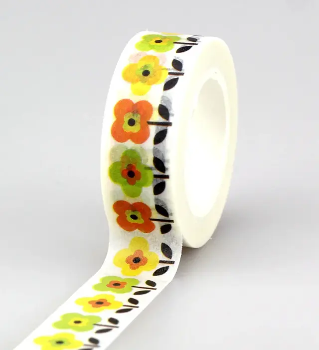 Conjunto de Fita Washi Decorativa com Flores para DIY, Scrapbooking e Álbuns de Fotos - 1 Unidade em Papelaria Coreana