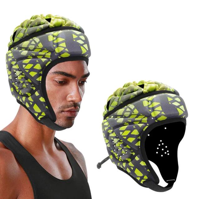 Capacete de Futebol Rugby Acolchoado com Proteção Anticolisão para Goleiros e Patinadores em Lycra Esponjosa