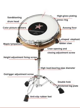 Metrônomo Dumb Drum Set para iniciantes, Drum Pad, Percussão Board, Drum Set, iniciante, iniciante, prática, Sub-Drum, 12 em - Image 3