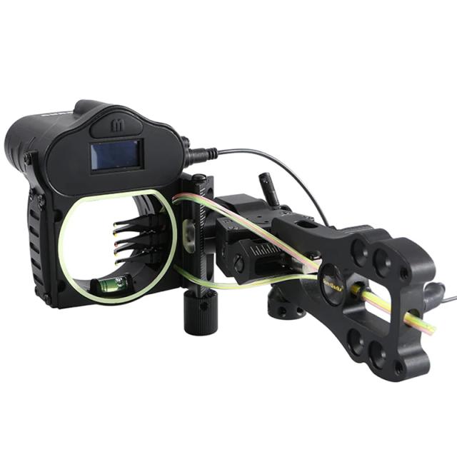 Mira Telescópica Laser de 5 Pinos para Arco e Flecha - Ajuste Rápido para Caça e Tiro com Arco