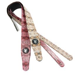 Correia de guitarra elétrica, couro estampa de pele de cobra, correias de baixo acústicas rosa, cinto - Image 2