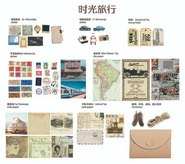 Adesivos Vintage para Scrapbook: 31 Peças de Pergaminho Retro para Artesanato e Diários DIY
