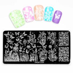 1pcs 6*12cm placas de estampagem de unha arte de animais/flor/letra/pena/modelo geométrico modelo de aço inoxidável ferramentas de imagem estêncil para arte - Image 6