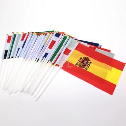 Bandeiras de mão com pólos, pequeno banquete, equipe bandanas de futebol, clube, fãs de futebol, EUR Cup, países participantes, 204, 36Pcs - Image 2