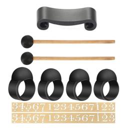 9 peças de acessórios para tambor de língua, conjunto de anexos com maletes, palhetas, mangas, notas, adesivos para mão/quadro/tambores - Image 1