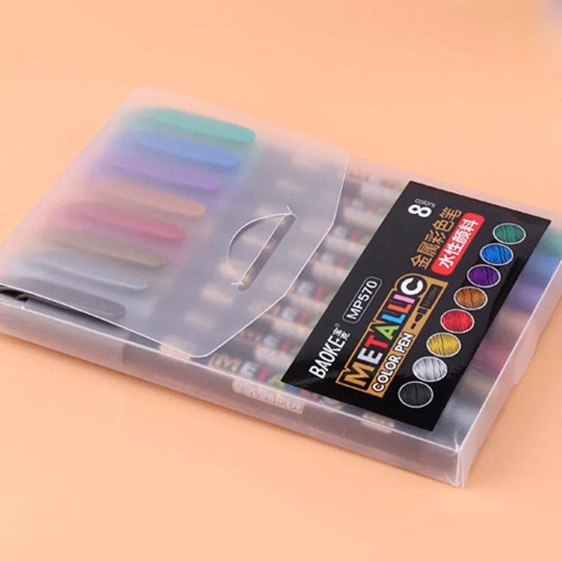 Conjunto de canetas de metal, 8 peças, canetas marcadoras para tecido, pintura permanente, diy, marcador de metal, artesanato, ferramentas para arte - Image 1