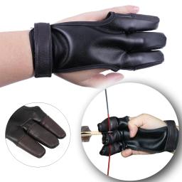 Luvas de tiro com arco 3-dedo adultos crianças dedos guia ajustável guarda - Image 4