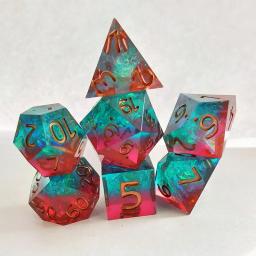 Dado colorido artesanal de 7 espaços, conjunto de dado digital de 7 pol. d20 para jogo de tabuleiro coc, para rpg e crianças - Image 1