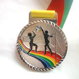 Medalha de Metal Voleibol, Medalha de Jogo, Lembranças com Fita Boa, Cor, Desporto Escolar, Impressão gratuita, 6,8 cm, Novo - Image 4