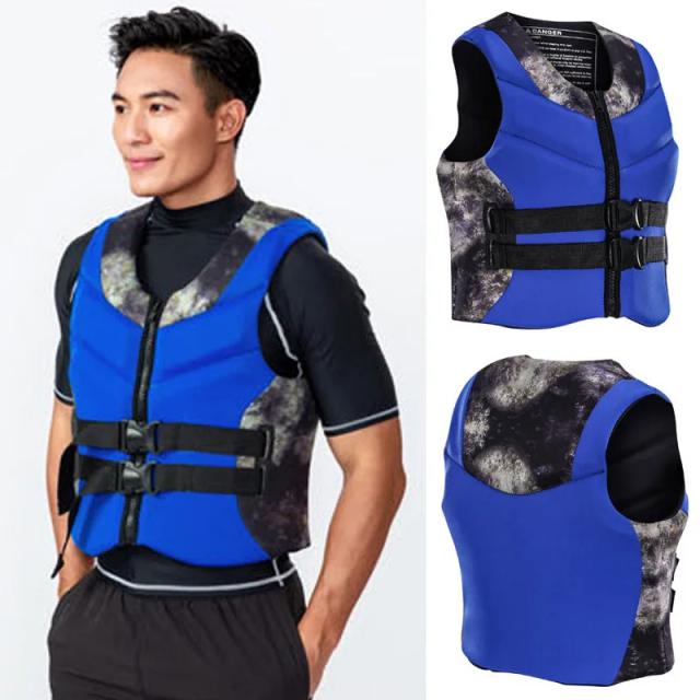 Colete Salva-Vidas Neoprene para Adultos até 110kg - Segurança Ideal para Natação, Caiaque e Surf em Ambientes Externos