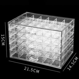 Transparente Acrílico Prego Display Organizador, Mostrando Prateleira, Manicure Jóias Gaveta, Cosmetic Caixa De Armazenamento, 120 Grades - Image 6