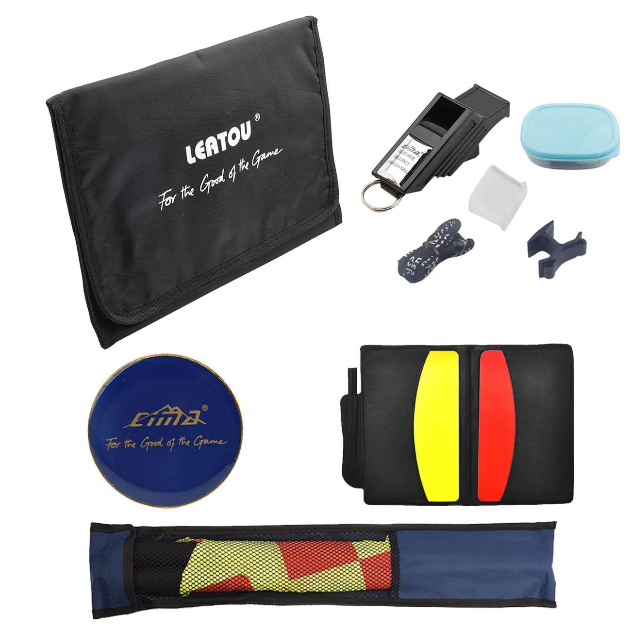 Futebol Apito Saco, Futebol Árbitro Carteira, Moedas Cartões, Linesman Bandeiras, Bola Pressão Barômetro Set, Match Training, Acessórios - Image 1