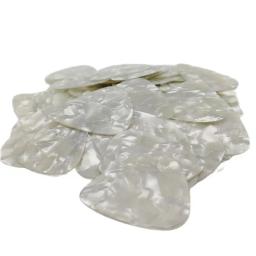 Palhetas de guitarra branco pérola, branco pérola, celulóide, pelctrum, branco em branco, 200pcs, lote, 0,46mm, 0,71mm, 1,0mm - Image 1
