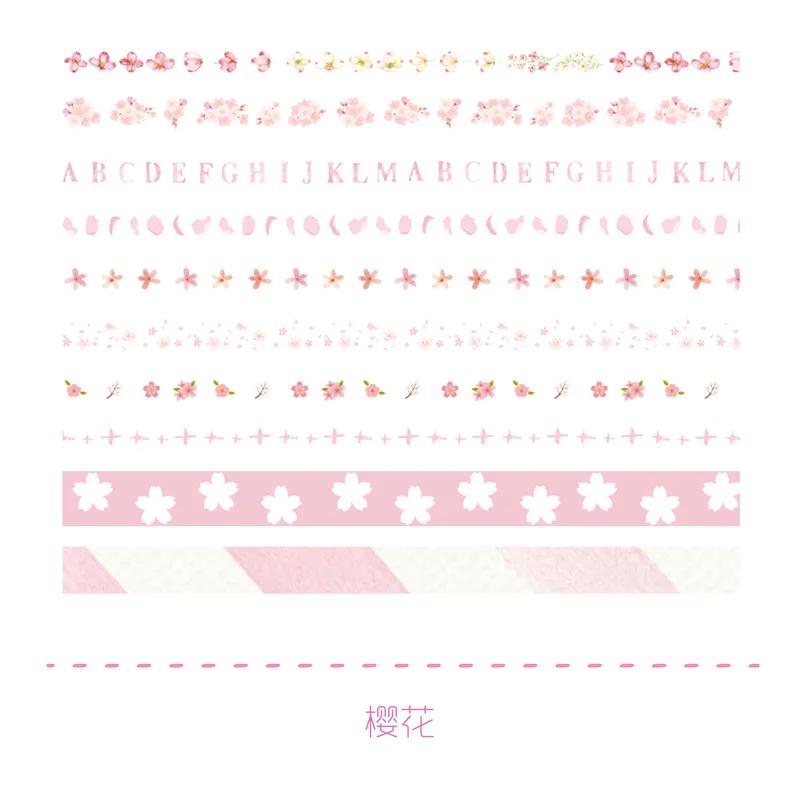 Conjunto de fita adesiva decorativa para scrapbooking, padrão retro, papel japonês, conjunto de 10 peças - Image 1
