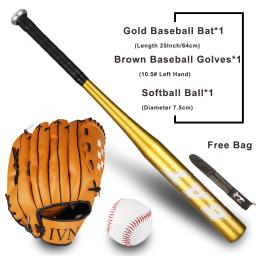 Kit de bastão de beisebol infantil, 64cm, conjunto de luvas de beisebol com bolsa, bastão do bit e softbol infantil, 25" - Image 2