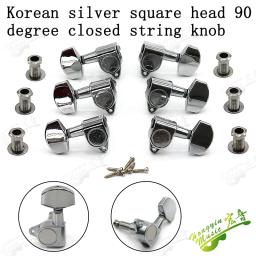 1 conjunto de acessórios e peças de corda de violão 3l 3r, ajuste de cordas com 90 ângulos, cabeças de máquina, para guitarra cromada, dourada e preta - Image 2