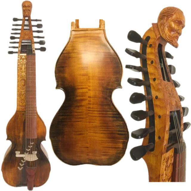 Música Maestro: Viola da Gamba Baryton 6x8 com 7 Pontes - Cordas 19 1/4 #11866