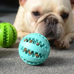 Bola de borracha para animais de estimação, brinquedo interativo para mastigar com os dentes e limpar os dentes, para cães e gatos - Image 1