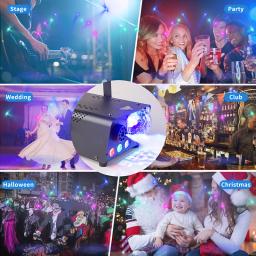 Máquina de névoa com luzes bola de discoteca 600w máquina de fumaça com rgb luzes led controle remoto para festa de casamento de natal de halloween, - Image 6