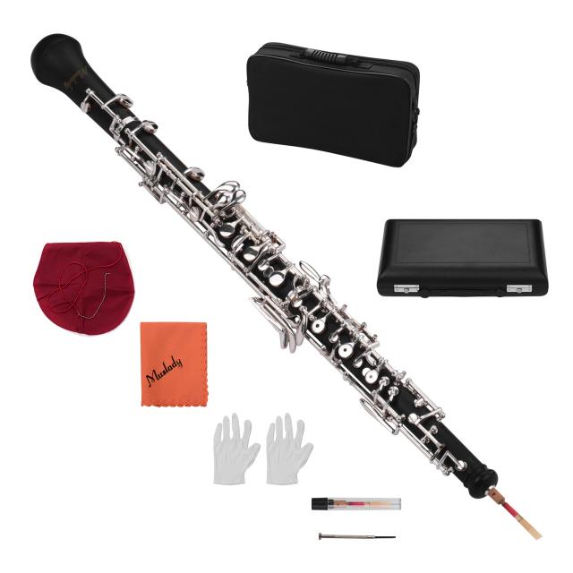 Oboé Profissional Muslady em C Key com Luvas e Estojo de Couro – Estilo Semiautomático para Músicos Exigentes
