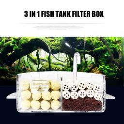 3 em 1 caixa de filtro de tanque de peixes aquário caixa de filtro externo acrílico externo pendurado purificador de água redonda tanque de peixes acessórios para animais estimação - Image 4