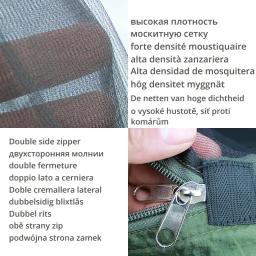 T1-2 pessoa portátil acampamento ao ar livre hammock com mosquiteiro de alta resistência parachute tecido pendurado cama caça dormir balanço - Image 6