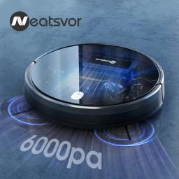 Neatsvor x520 robô aspirador de pó 6000pa 5200 mah regular carregamento automático para varrer e esfregar casa inteligente - Image 1