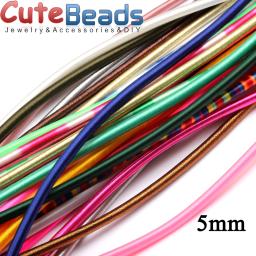 5mm 46cm rayon seda vários materiais/várias cores cabo oco de borracha diy colar pulseira jóias fazendo frete grátis - Image 1