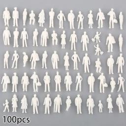 Misto Pintado Figuras Em Miniatura De Plástico, Modelo De Trem Ferroviário, Brand New, 50 Pcs, 100Pcs - Image 2