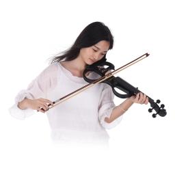 Ammoon série de tamanho completo 4/4 violino silencioso violino elétrico com arco caso difícil sintonizador fones cabo áudio corda extra - Image 3