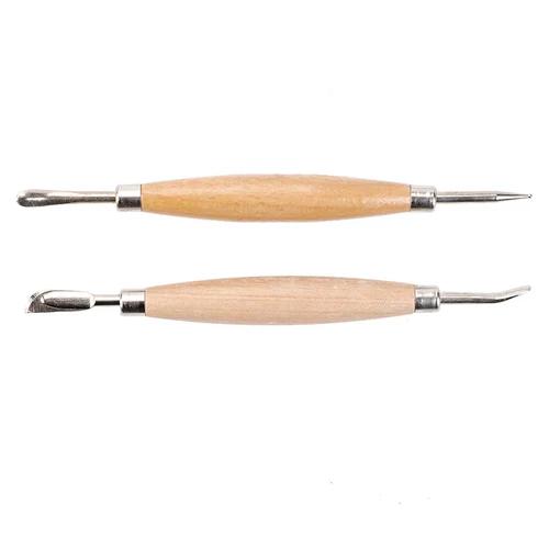 Ferramentas de Artesanato em Couro com Escultura e Relevos: Conjunto com 2 Peças de Ferramentas de Carving e Estampagem de Dupla Face