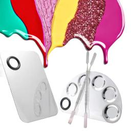 Paleta de cores multifuncional em aço inoxidável, placa de mistura, superfície lisa, várias formas, maquiagem, cosmético, 2021 Novo - Image 2