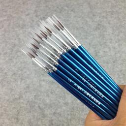 10 pçs/lote aquarela guache pincéis tamanho diferente ponta redonda pontiaguda náilon pintura de cabelo conjunto escova materiais de arte - Image 1