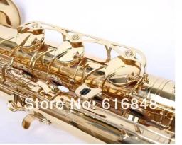 Saxofone de baritone de latão de alta qualidade, esmalte dourado e, instrumento musical de recém-chegado, com estojo bocal - Image 4