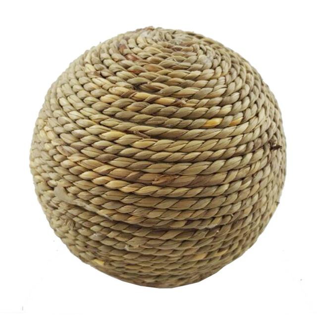 Bola de Mastigar Natural de 6cm para Coelhos e Hamsters - Brinquedo Divertido e Funcional para Animais de Estimação