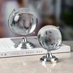 Cristal Globo Modelo Ornamentos, 360 Globos Mundiais Terrestres com Suporte Rotativo, Mapa da Terra, Geografia Escritório Decoração Brinquedos, S, L - Image 2