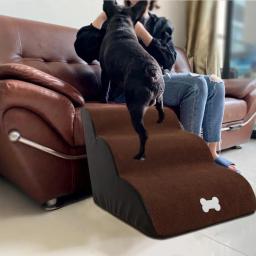 Melhor cão escadas pet 3 passos escadas para pequeno cão gato casa do cão animais de estimação rampa escada anti-deslizamento removível cães cama escadas pet abastecimento - Image 4
