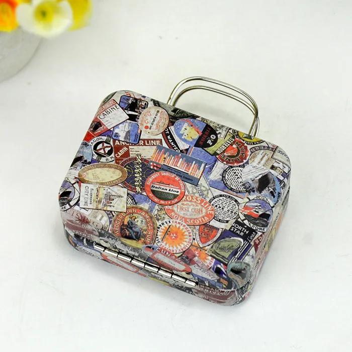 Mini caixa de lata para armazenamento, caixa retrô de mão para mala, recipiente de presente para doces, suporte organizador para strass, brincos de anel com 10 peças - Image 1