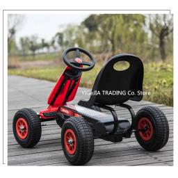 Pedal vai Kart com rodas de borracha infláveis para crianças, 4-Wheeled, Kids, Go Kart, bicicleta ergométrica - Image 6