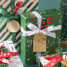 Novo 6 pçs 50x76cm papel de embrulho de presente de natal rolo para o ano novo presente de natal envoltório de papel artesanato decoração de fita de presente - Image 2