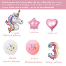 Decorações de festa de aniversário de 0 a 9 anos, kit de suprimentos para festa com tema de unicórnio, chá de bebê - Image 5