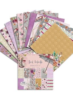 24 folhas 6 "x6" guarda-chuva floral estampado almofada de papel scrapbook bloco de papel artesanal artesanato de papel almofada de fundo alinacraft - Image 6