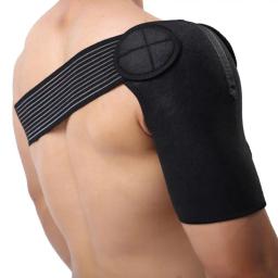 Faixa ajustável para cuidados esportivos, suporte de ombro para trás, faixa protetora, envoltório, cinto, almofadas, faixa de bandagem preta - Image 3