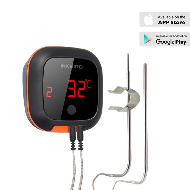 Termômetro Digital INKBIRD-IBT-4XS com Bluetooth para Churrasco e Cozinha: Ideal para Carne, Festas e Fumação