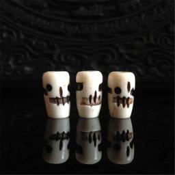 Tibetano White Yak Bone Mão Esculpida Beads, Minúsculo Crânio Oração, Contas soltas para fazer Malas, 10Pcs, TSB0214 - Image 1