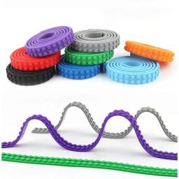 11 cores 92cm 116*2 pontos brinquedo infantil compatível lego pequenas partículas diy crianças brinquedos tijolo placa inferior bloco de construção fita - Image 1