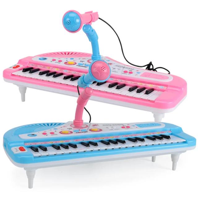 Teclado Musical Infantil com 37 Teclas e Microfone - Brinquedo Ideal para Meninos e Meninas Acima de 3 Anos