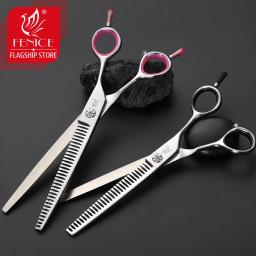 Fenice 6.75/7.0 polegada desbaste tesoura aliciamento kit para cão profissional ferramenta groomer jp440c taxa de desbaste cerca de 70% - Image 4